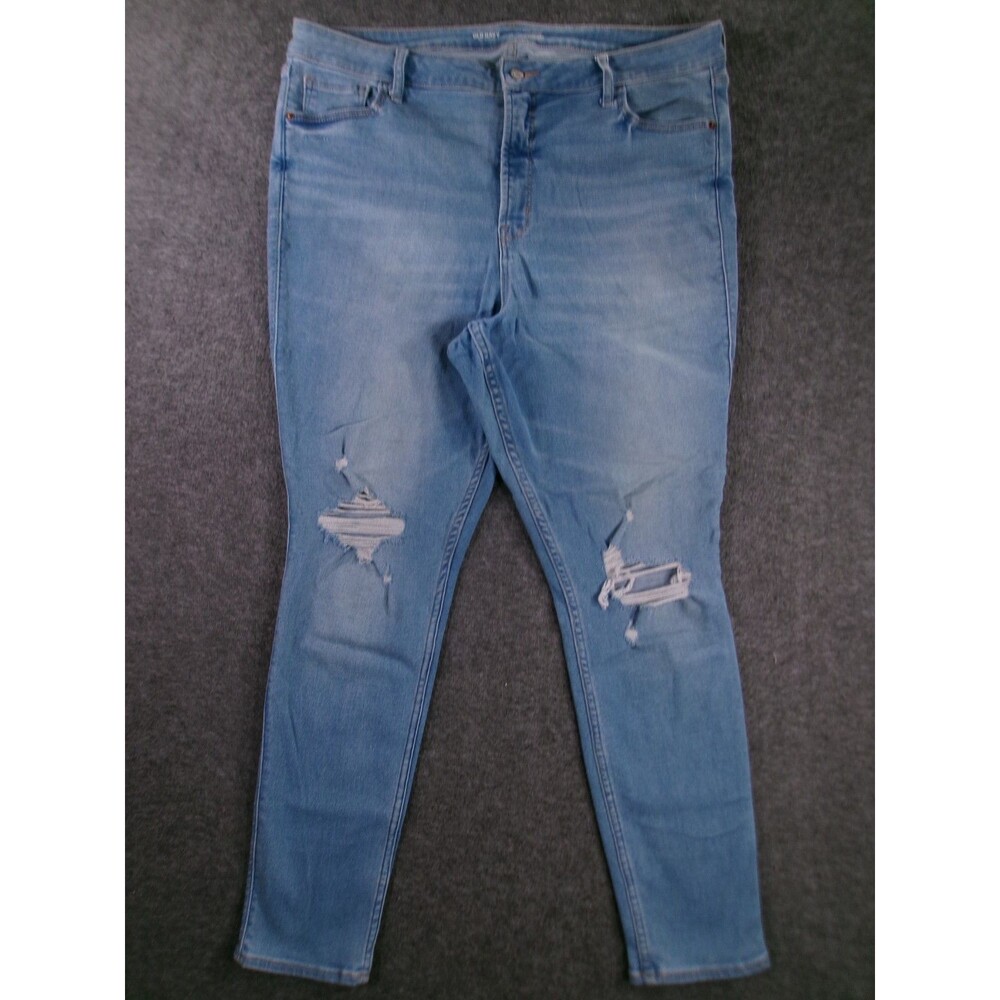 Old Navy Rockstar Jeans Women 18 Blue Extra High Rise Super Skinny Light Wash